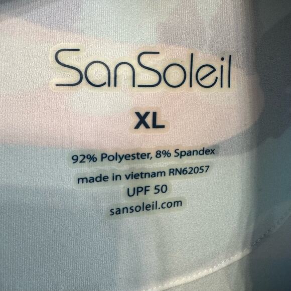 SanSoleil 1/4 Zip Golf Pullover women's XL UV 50 Cooling Mesh Vista Blue Print - Picture 11 of 12